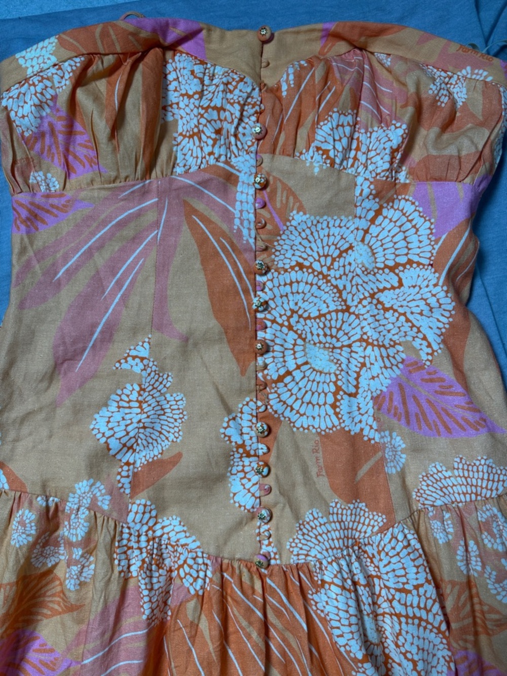 Farm Rio x Anthropologie Linen Blend- NWT (missing 3 buttons; use NOT impacted - Picture 8 of 9